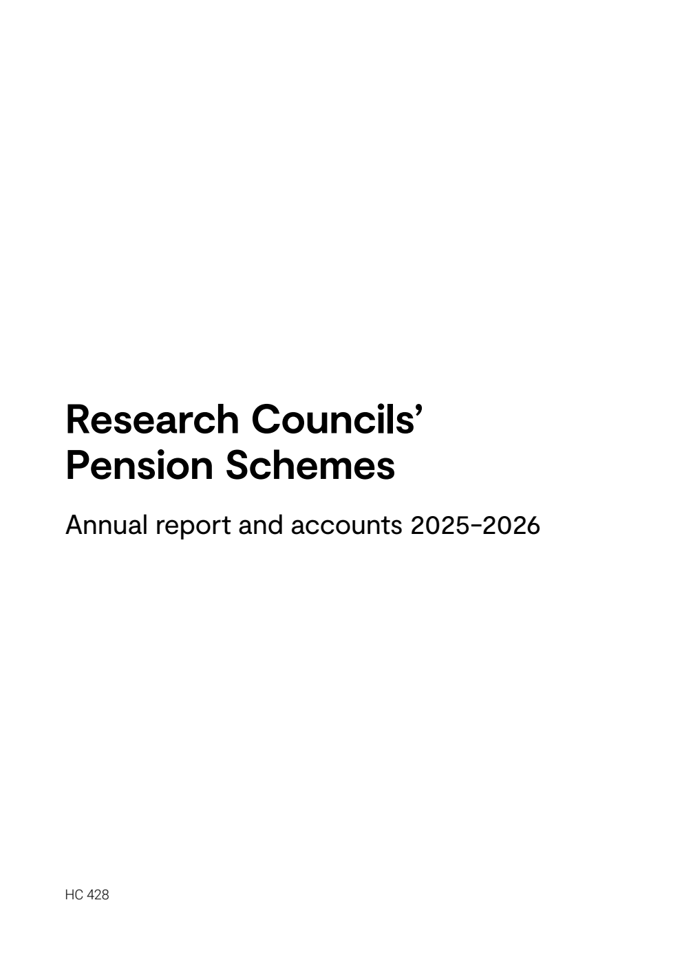 Research Councils' Pension Schemes Annual report and accounts 2025-2026