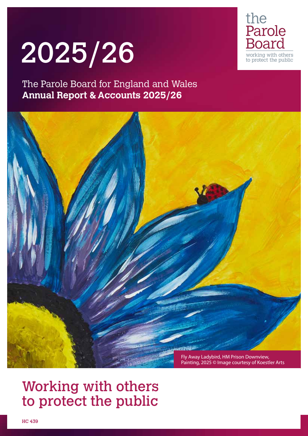 The Parole Board for England and Wales Annual report and accounts 2025/26 for the period 1 April 2025 to 31 March 2026. Working with others to protect the public