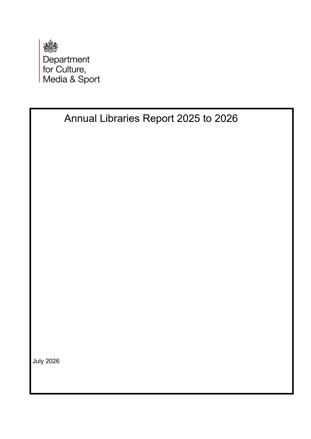 Annual Libraries Report 2025 to 2026 for the period from April 2025 to March 2026