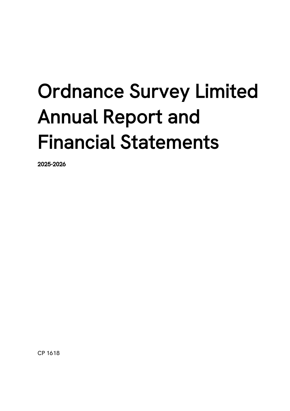 Ordnance Survey Limited Annual Report and Financial Statements 2025-2026 for the year ended 31 March 2026