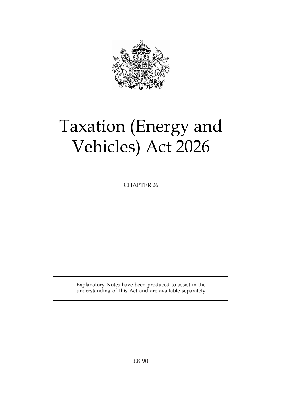 Taxation (Energy and Vehicles) Act 2026: Chapter 26