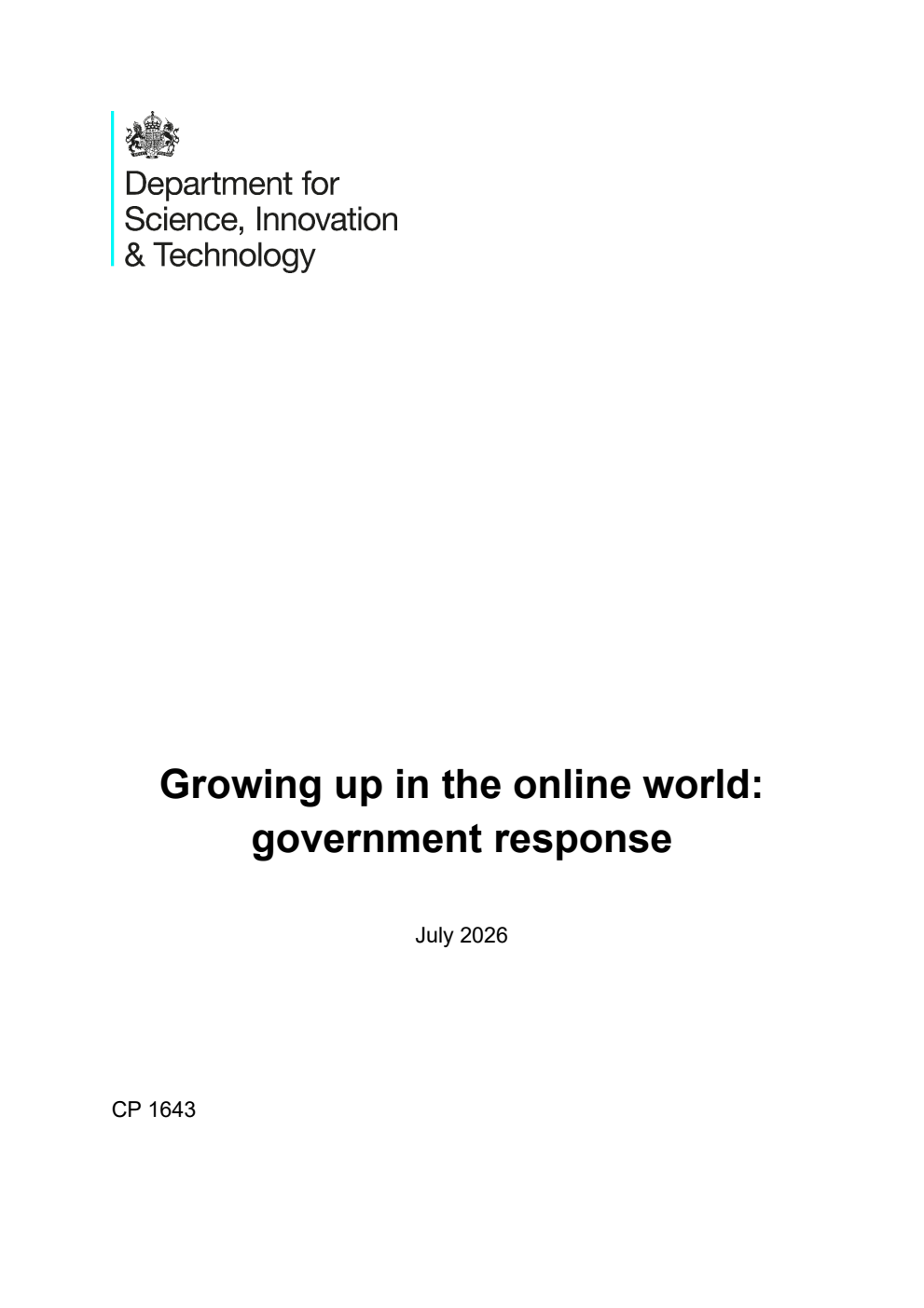 Growing up in the online world: government response