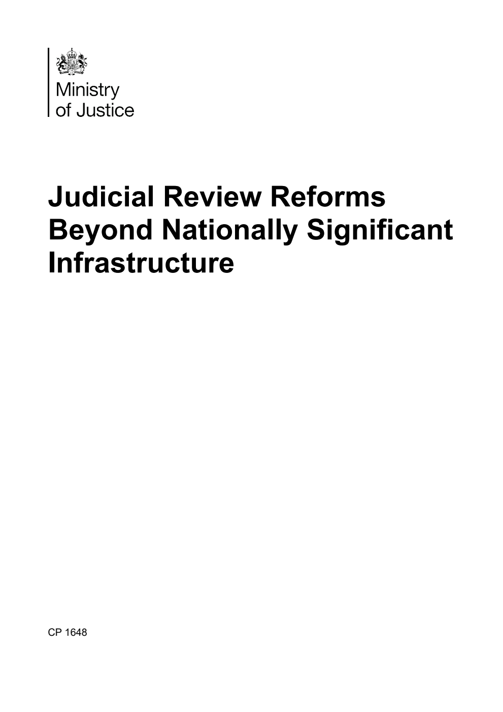 Judicial Review Reforms Beyond Nationally Significant Infrastructure