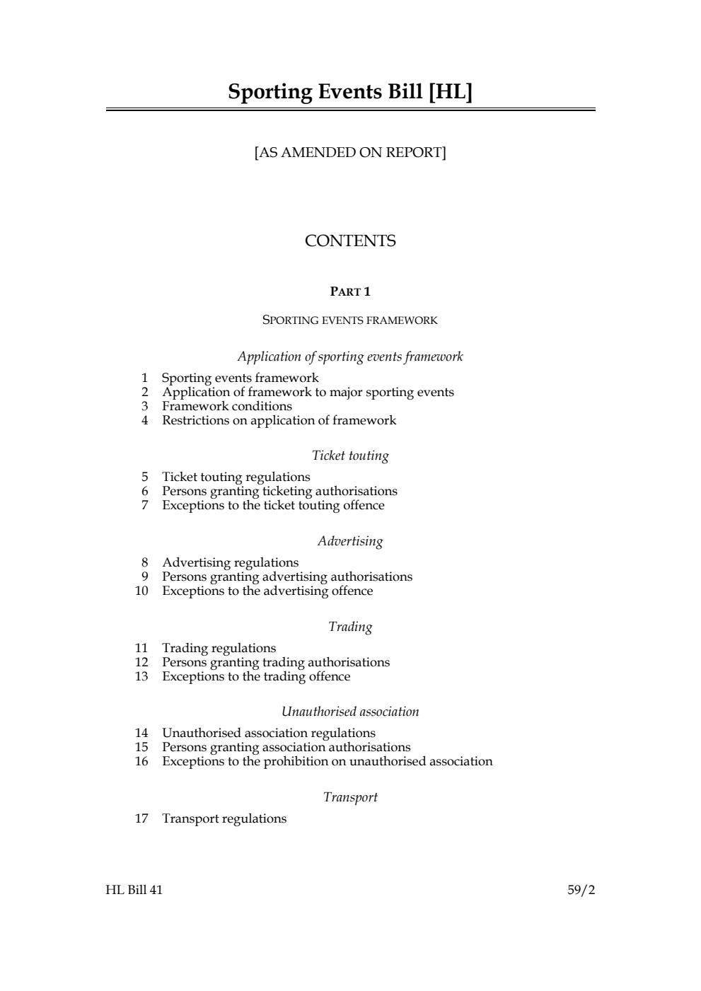 Sporting Events Bill [as amended on Report]