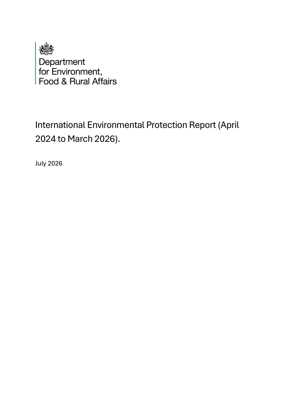 International Environmental Protection Report (April 2024 to March 2026)