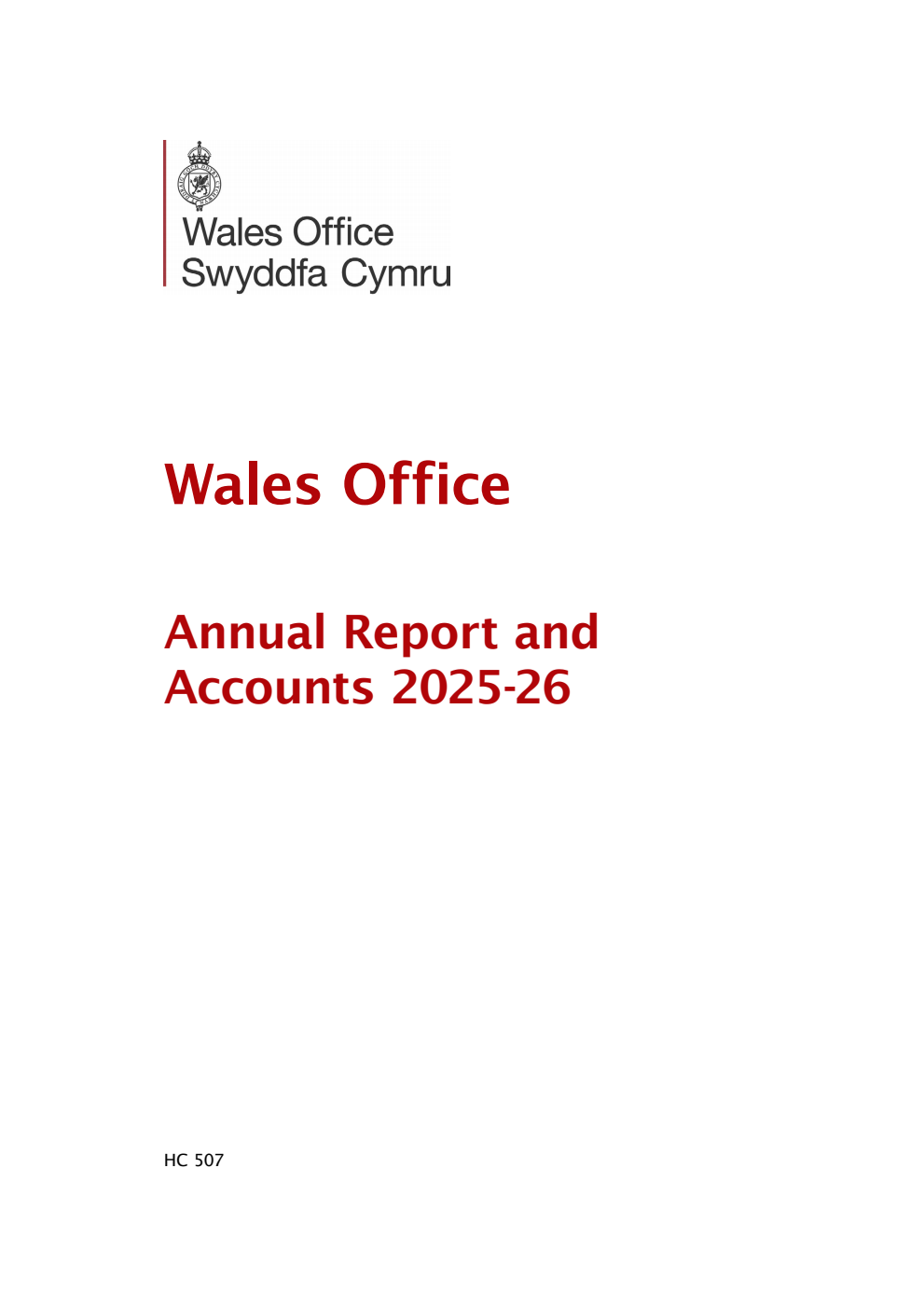 Wales Office Annual Report and Accounts 2025-26 (for the year ended 31 March 2026)