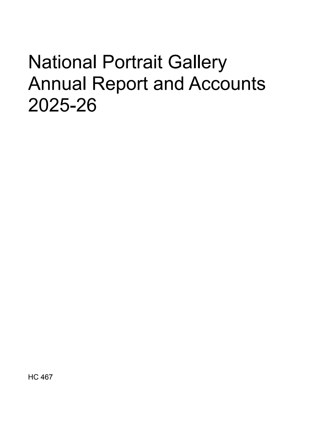 National Portrait Gallery Annual Report and Accounts 2025-26