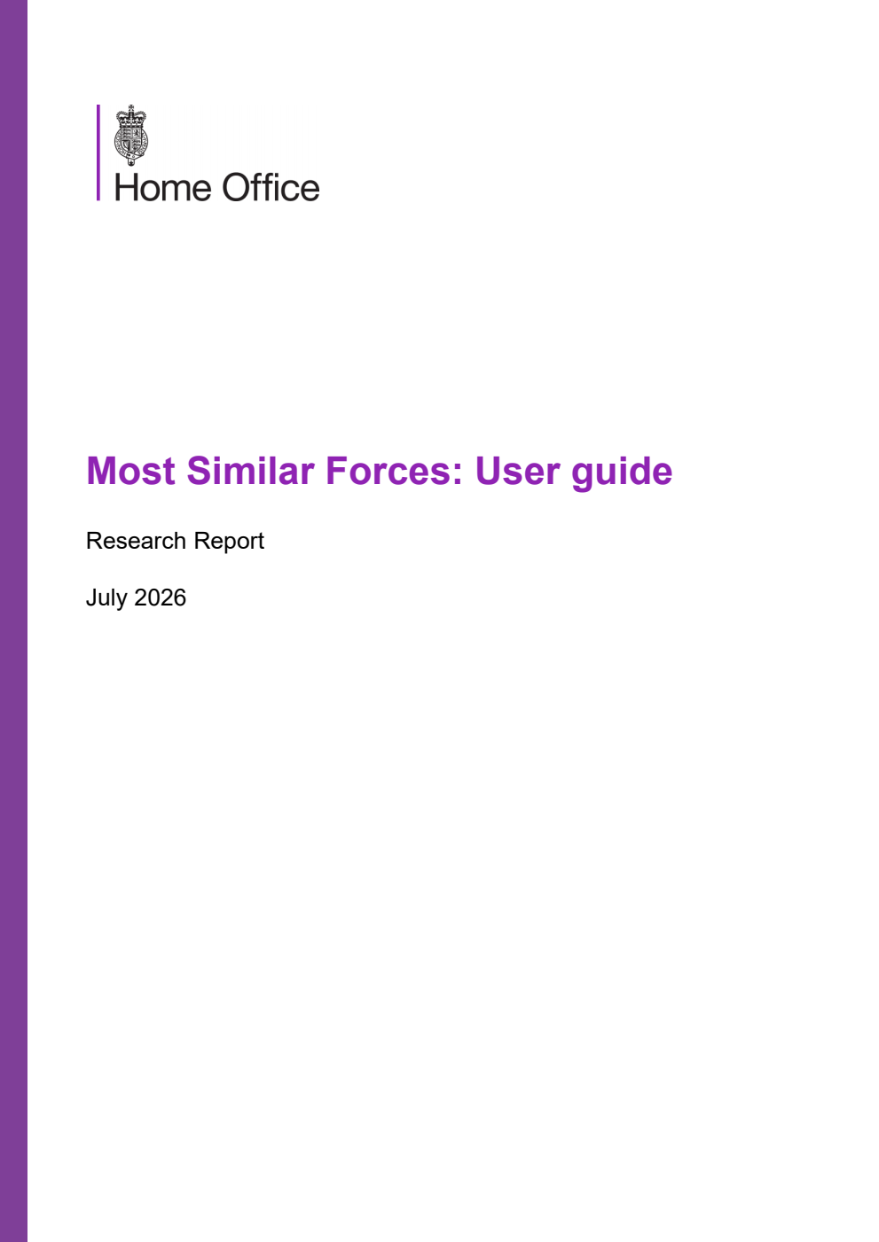 Home Office Research Report Most Similar Forces: User guide