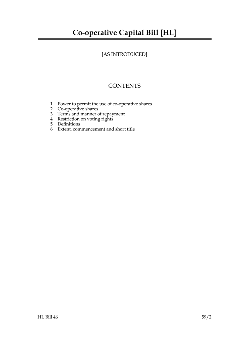 Co-operative Capital Bill