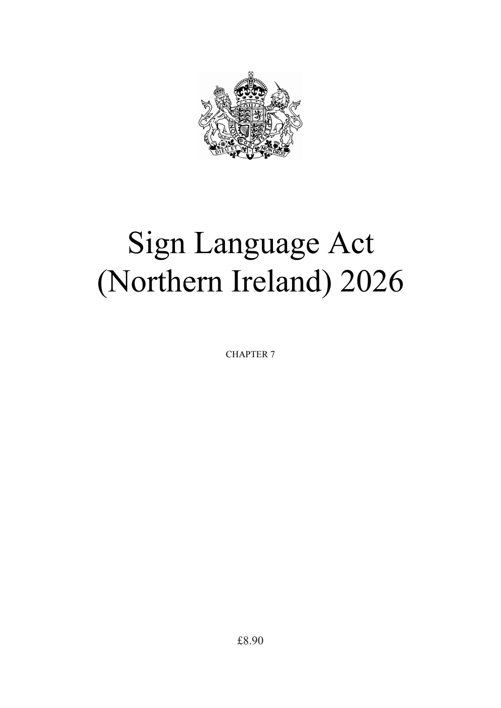 Sign Language Act (Northern Ireland) 2026