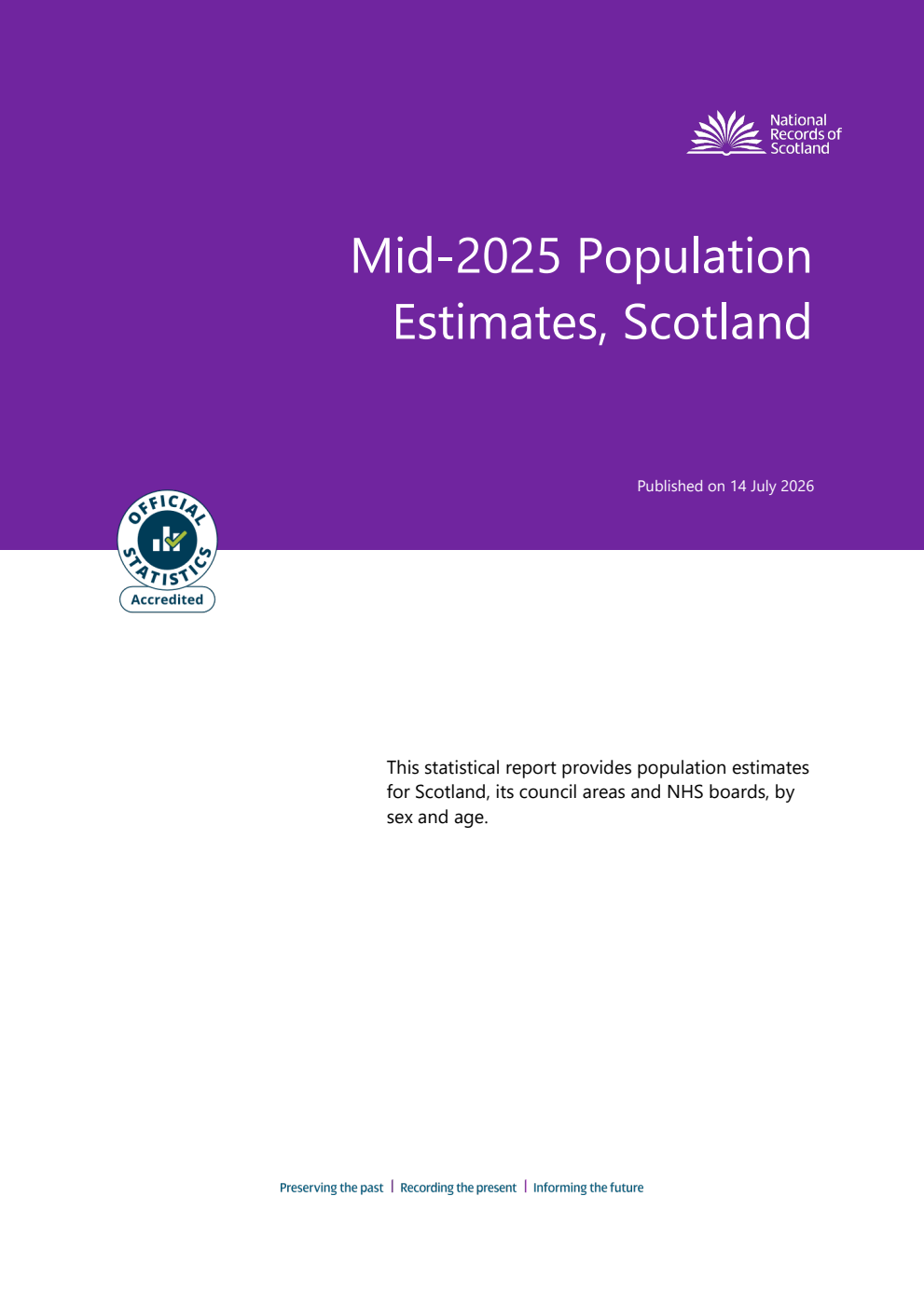 National Records of Scotland Mid-2025 Population Estimates, Scotland