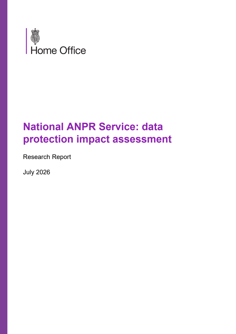 Home Office Research Report National ANPR Service: data protection impact assessment