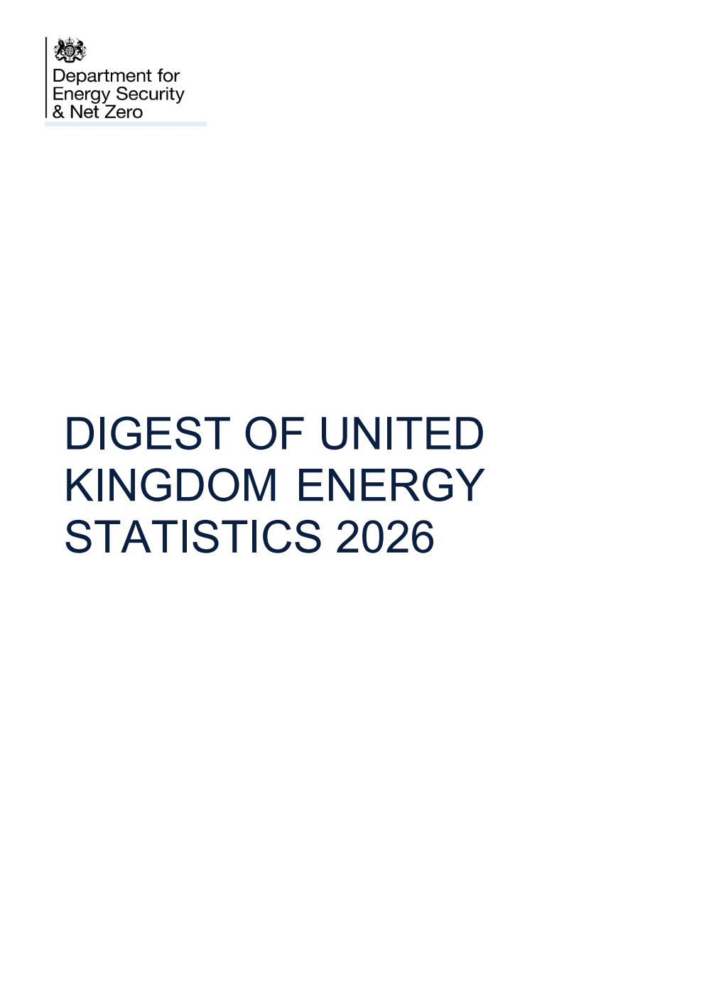 Digest of United Kingdom Energy Statistics 2026