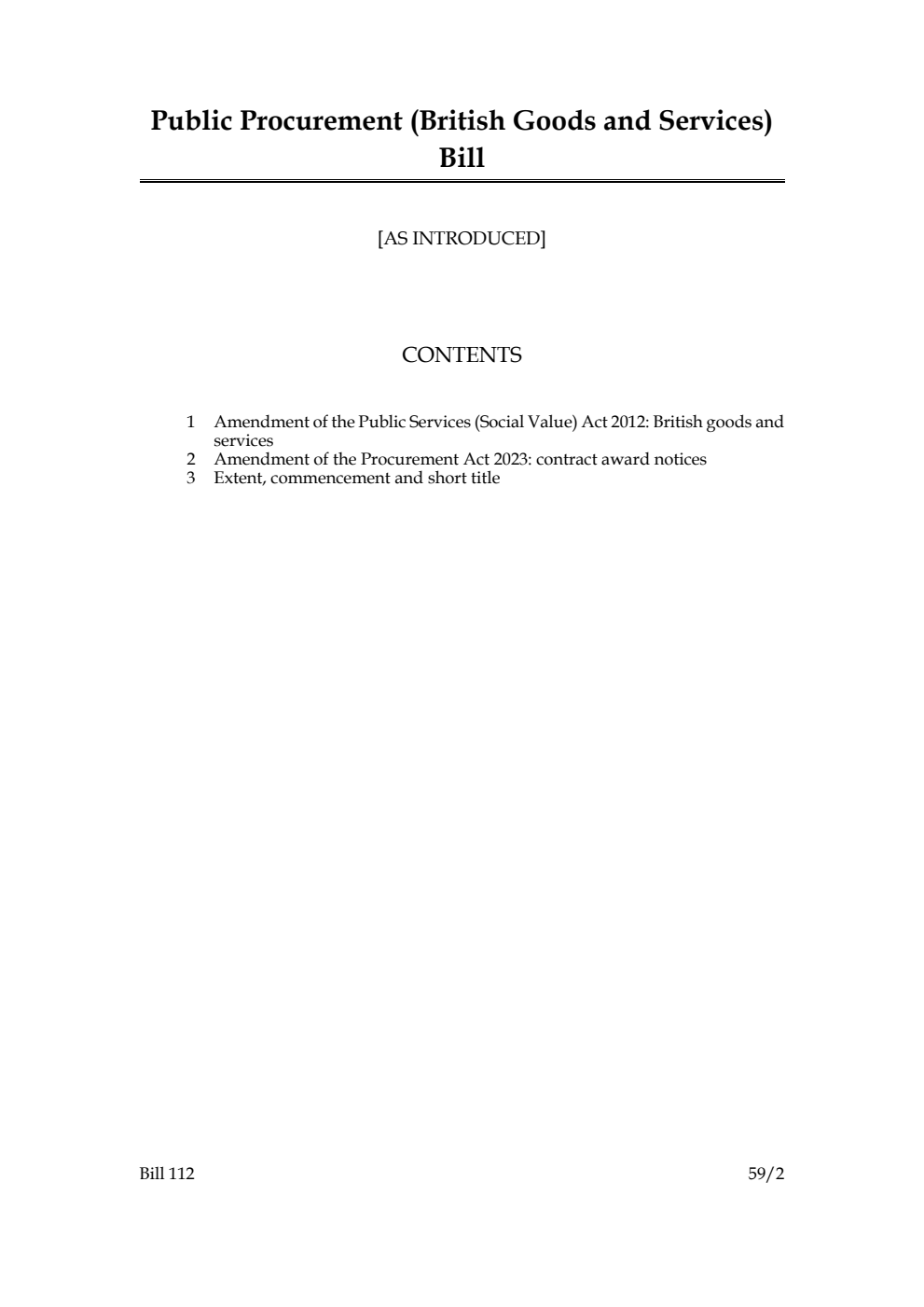 Public Procurement (British Goods and Services) Bill