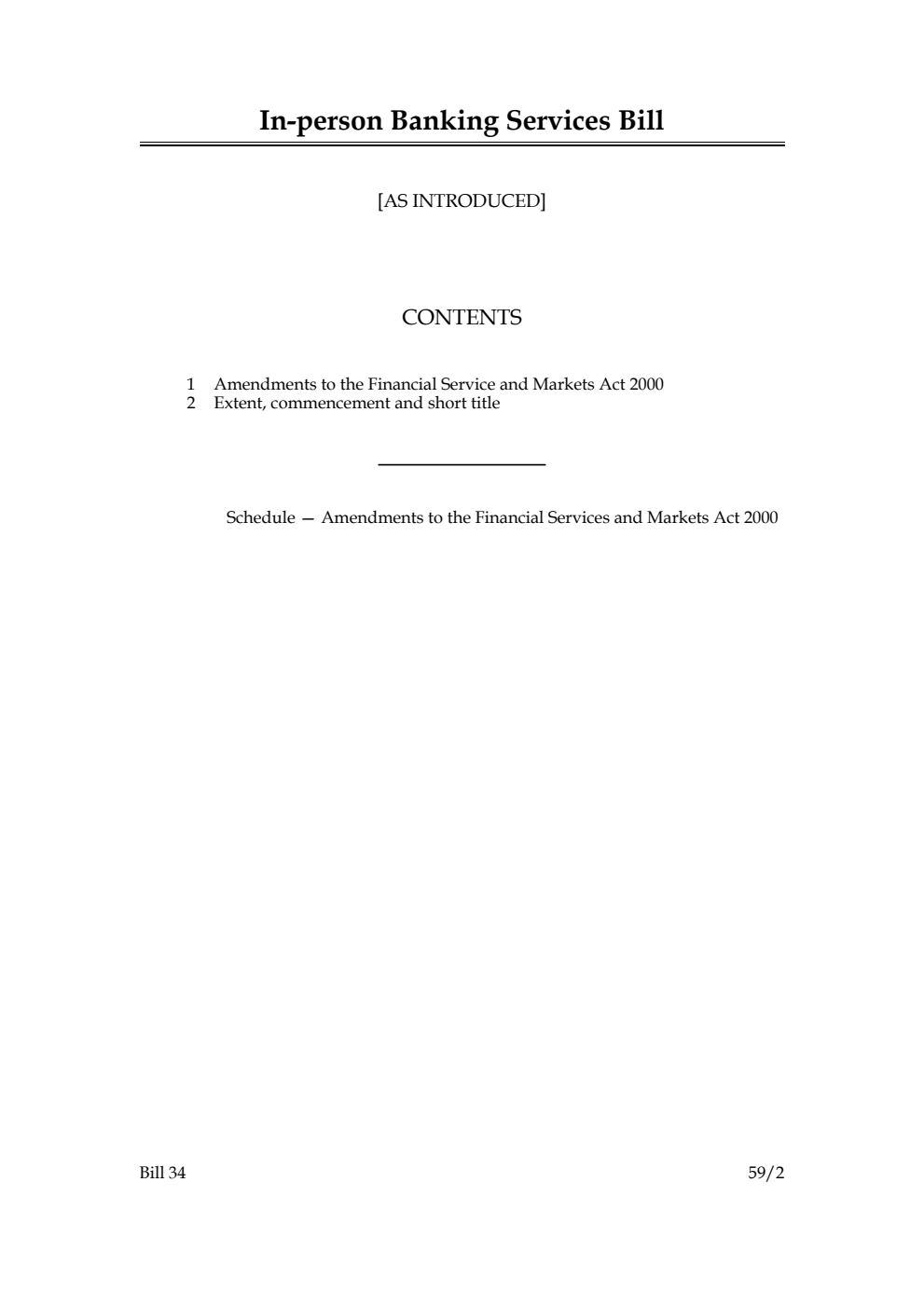 In-person Banking Services Bill