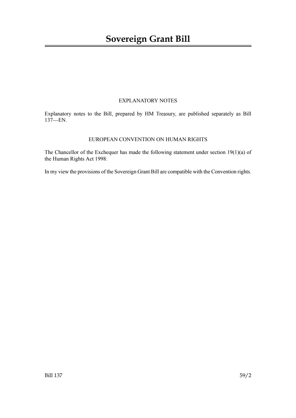 Sovereign Grant Bill