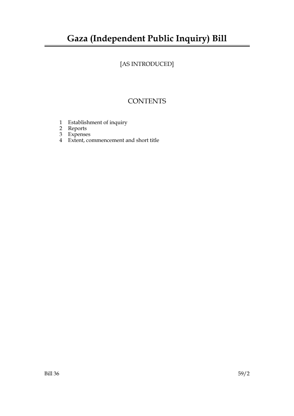 Gaza (Independent Public Inquiry) Bill