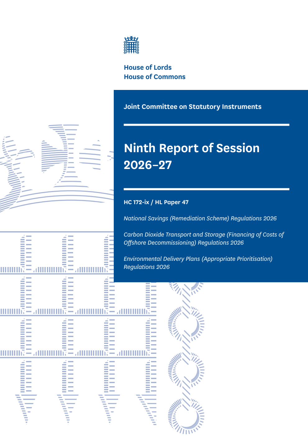 Joint Committee on Statutory Instruments 9th Report of Session 2026-27