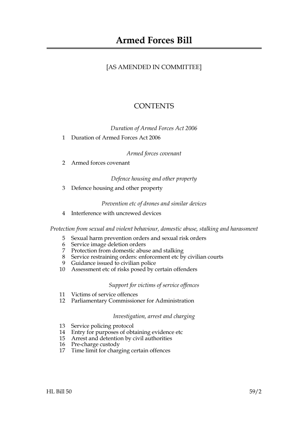 Armed Forces Bill [as amended in Committee]