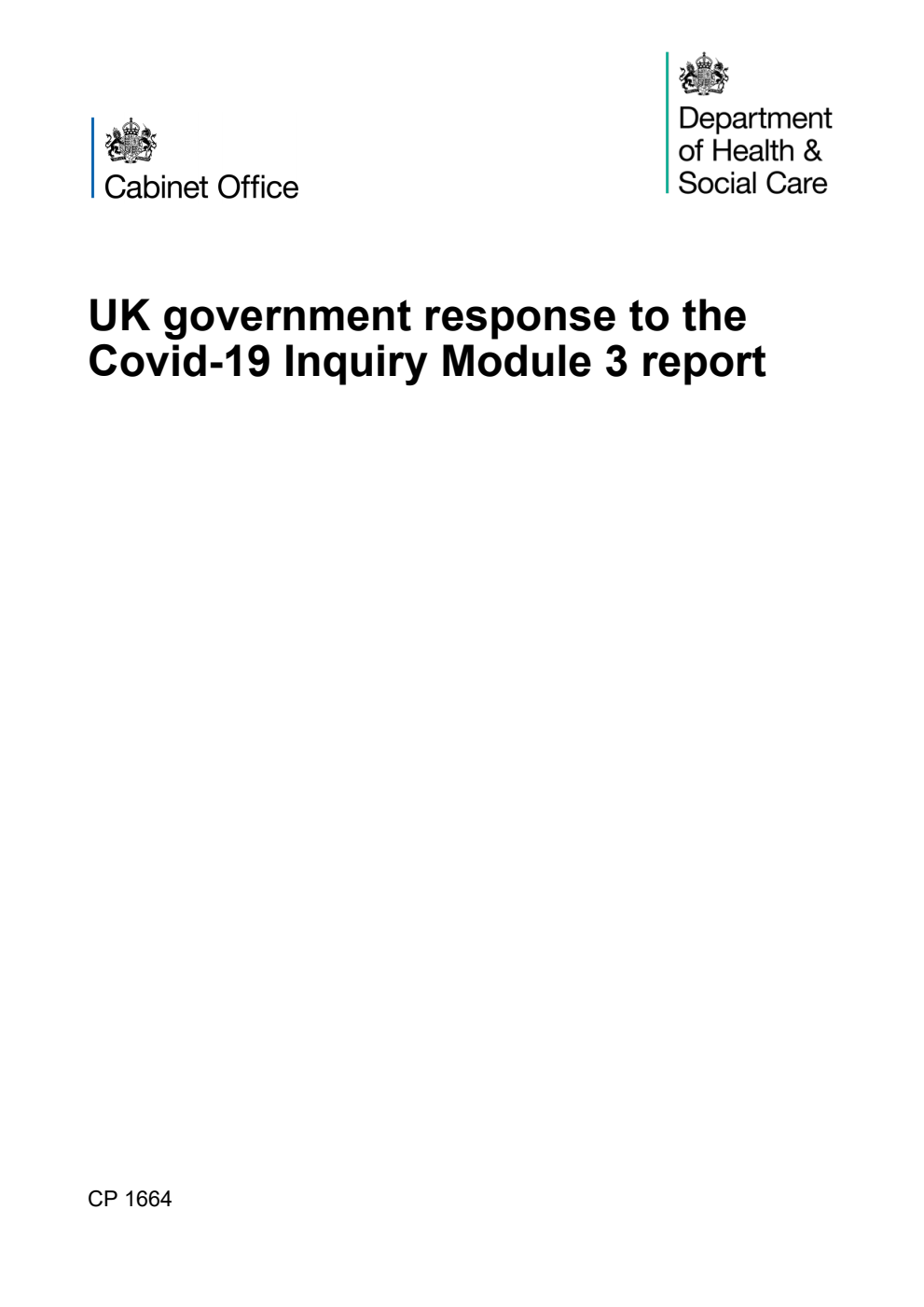 UK government response to the Covid-19 Inquiry Module 3 report