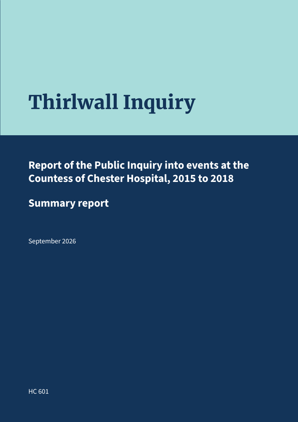 Thirlwall Inquiry: Report of the Public Inquiry into events at the Countess of Chester Hospital, 2015 to 2018: Summary report