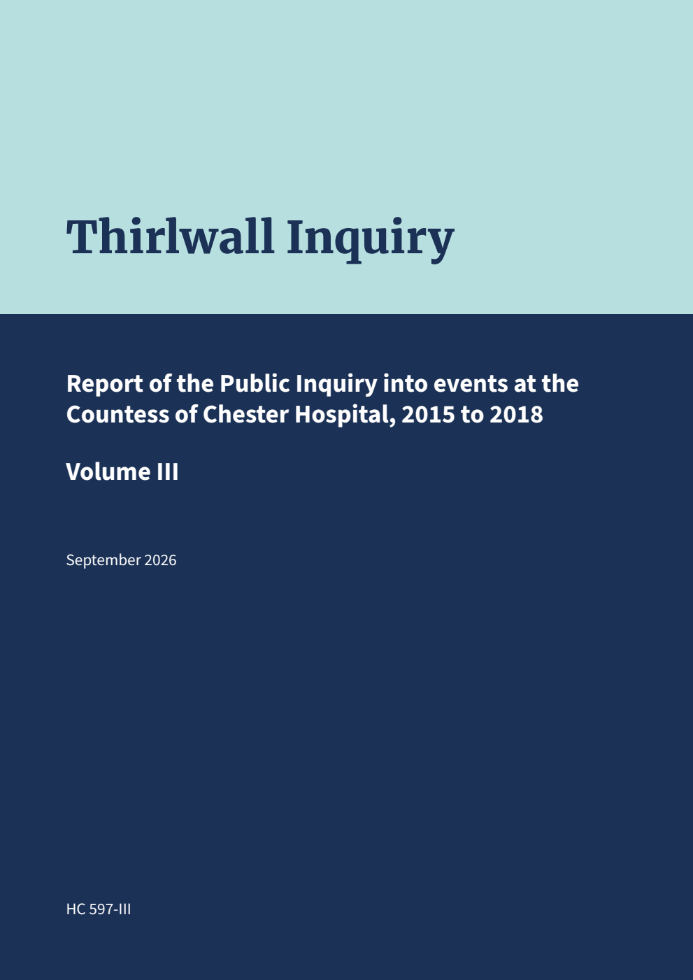 Thirlwall Inquiry: Report of the Public Inquiry into events at the Countess of Chester Hospital, 2015 to 2018: Volume III