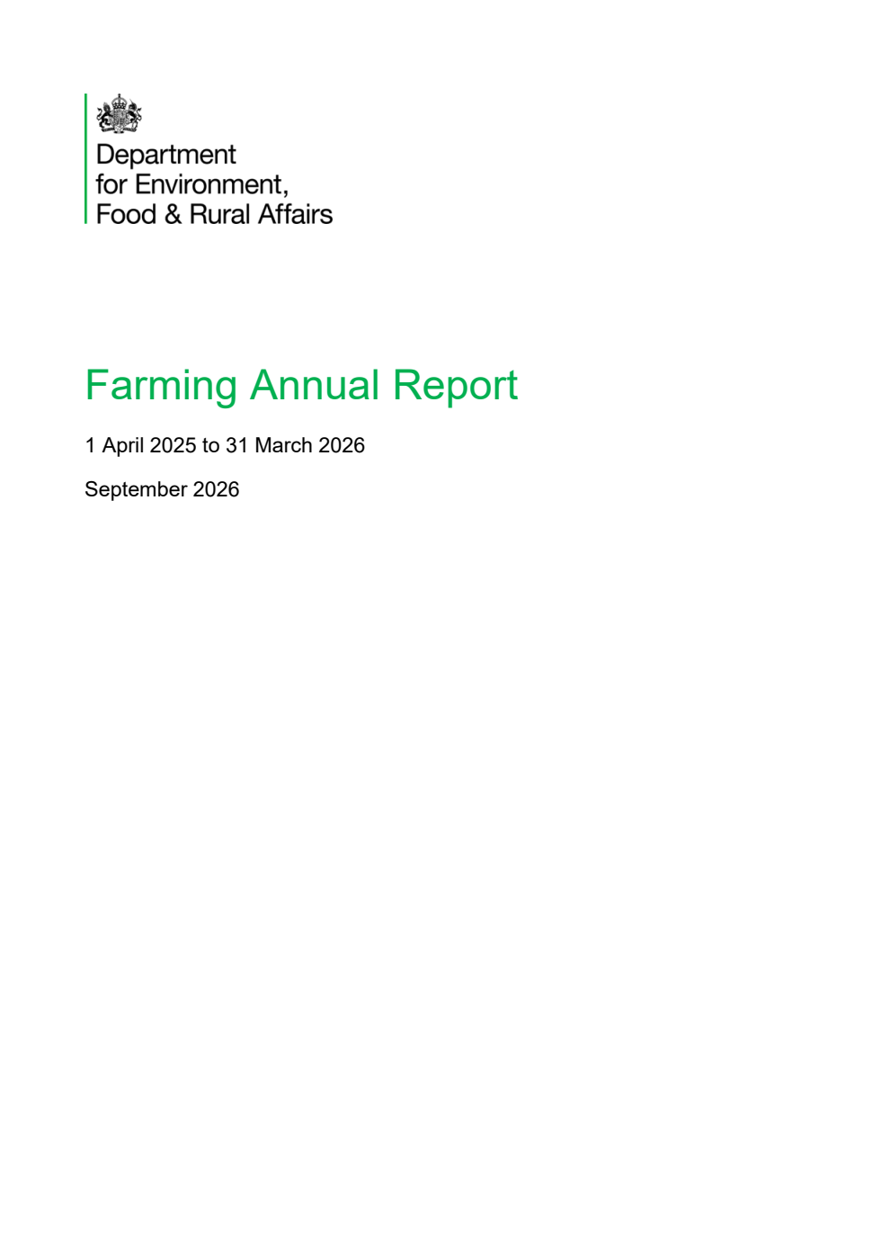 Farming Annual Report 1 April 2025 to 31 March 2026