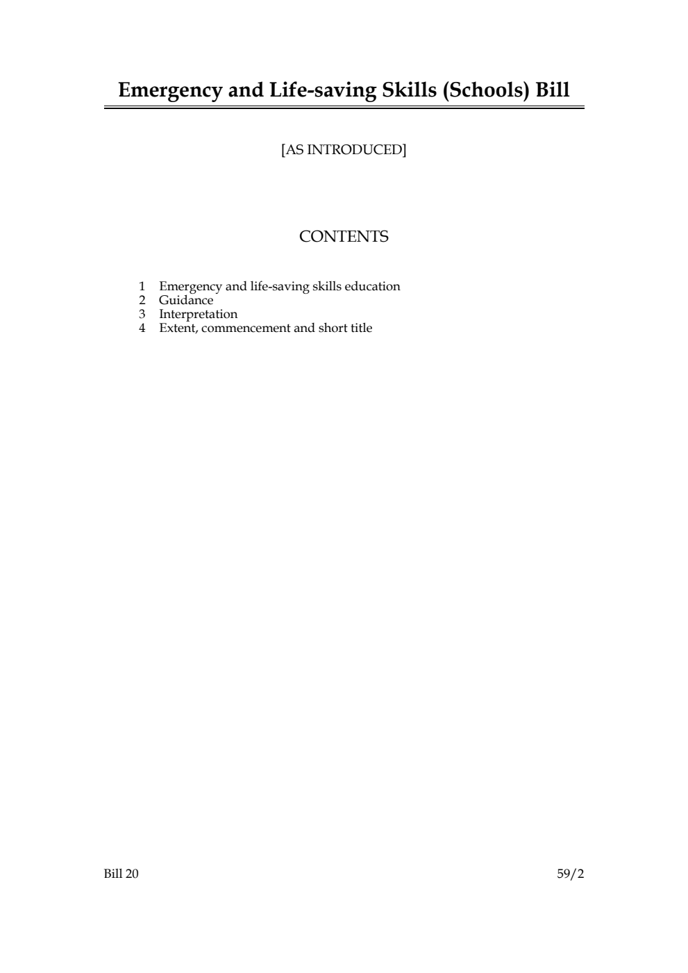 Emergency and Life-saving Skills (Schools) Bill