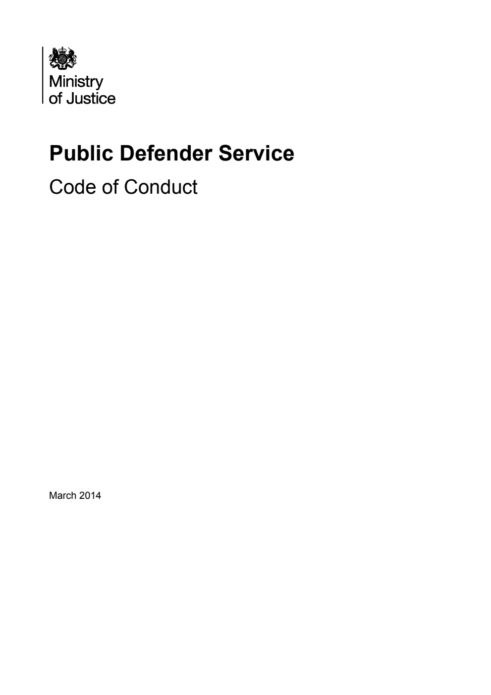 Public Defender Service Code of Conduct