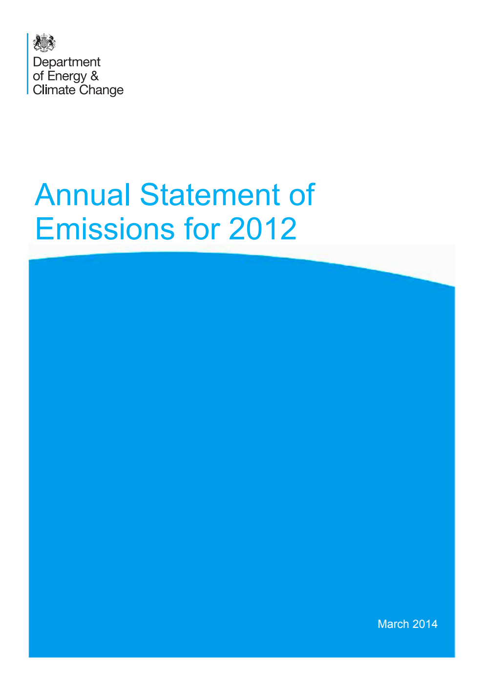 Annual Statement of Emissions for 2012