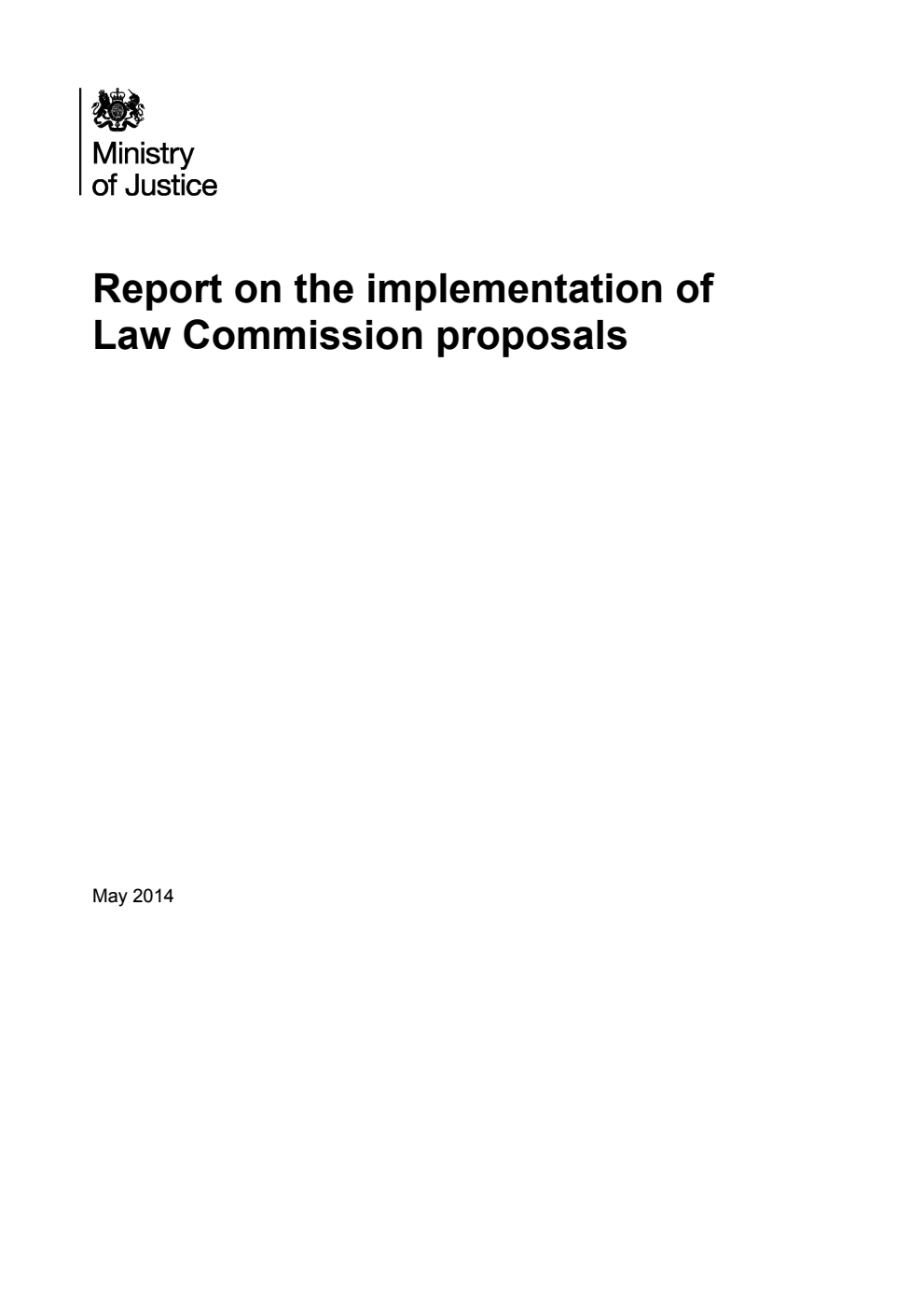 Report on the implementation of Law Commission proposals