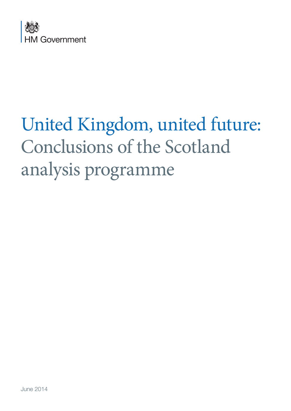 United Kingdom, united future: Conclusions of the Scotland analysis programme
