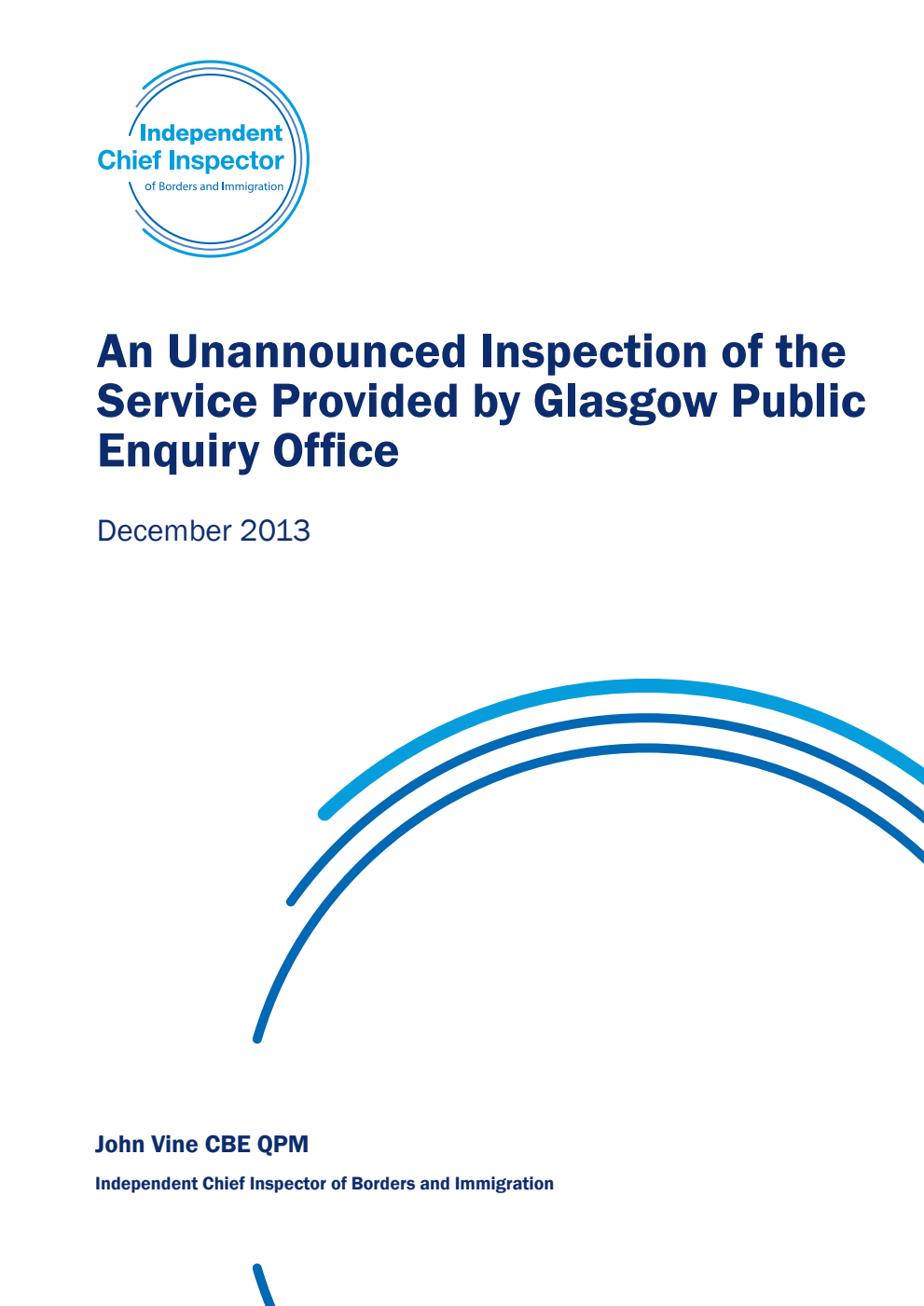 An Unannounced Inspection of the  Service Provided by Glasgow Public Enquiry Office