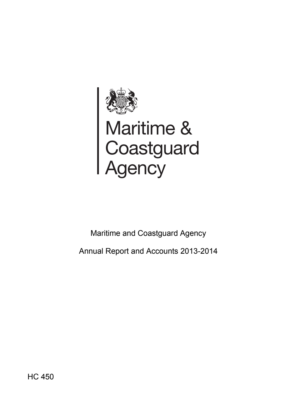 Maritime and Coastguard Agency Annual Report and Accounts 2013-2014