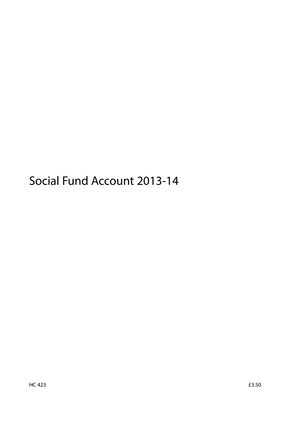 Social Fund Account 2013-14