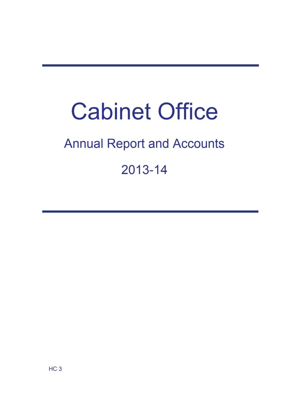 Cabinet Office Annual Report and Accounts 2013-14