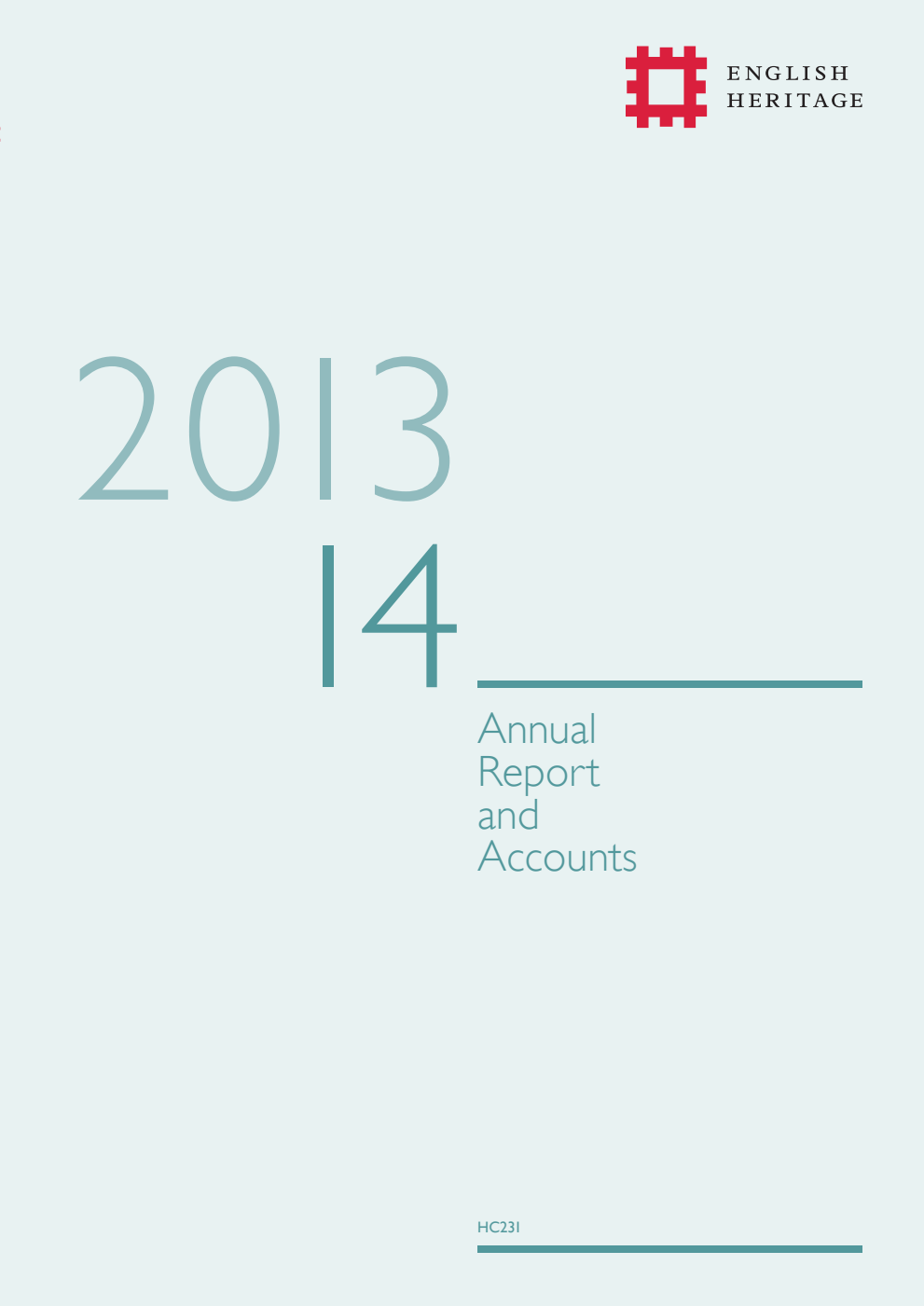 English Heritage Annual Report and Accounts 2013/2014