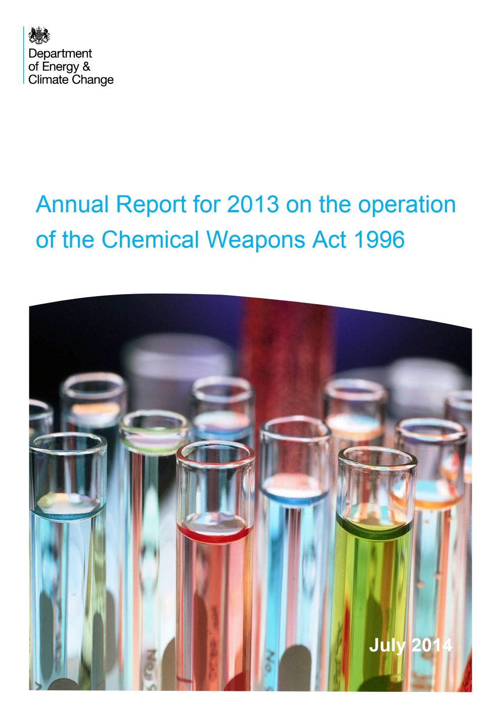 Annual Report for 2013 on the operation of the Chemical Weapons Act 1996