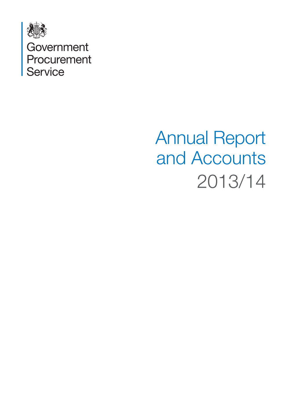 Government Procurement Service Annual Report and Accounts 2013/14