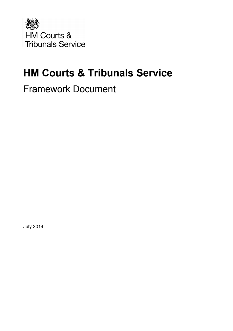 HM Courts & Tribunals Service Framework Document