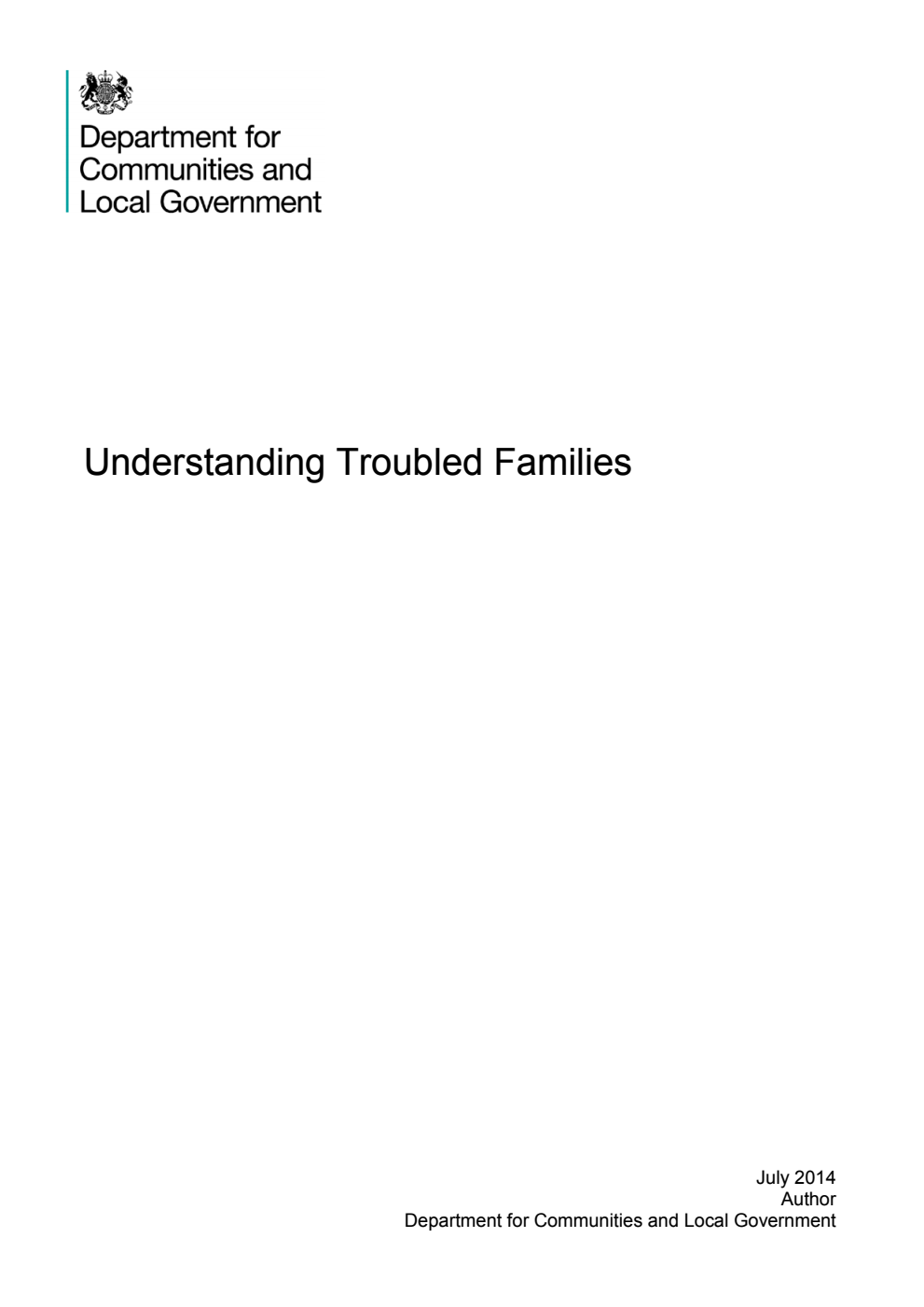 Understanding Troubled Families