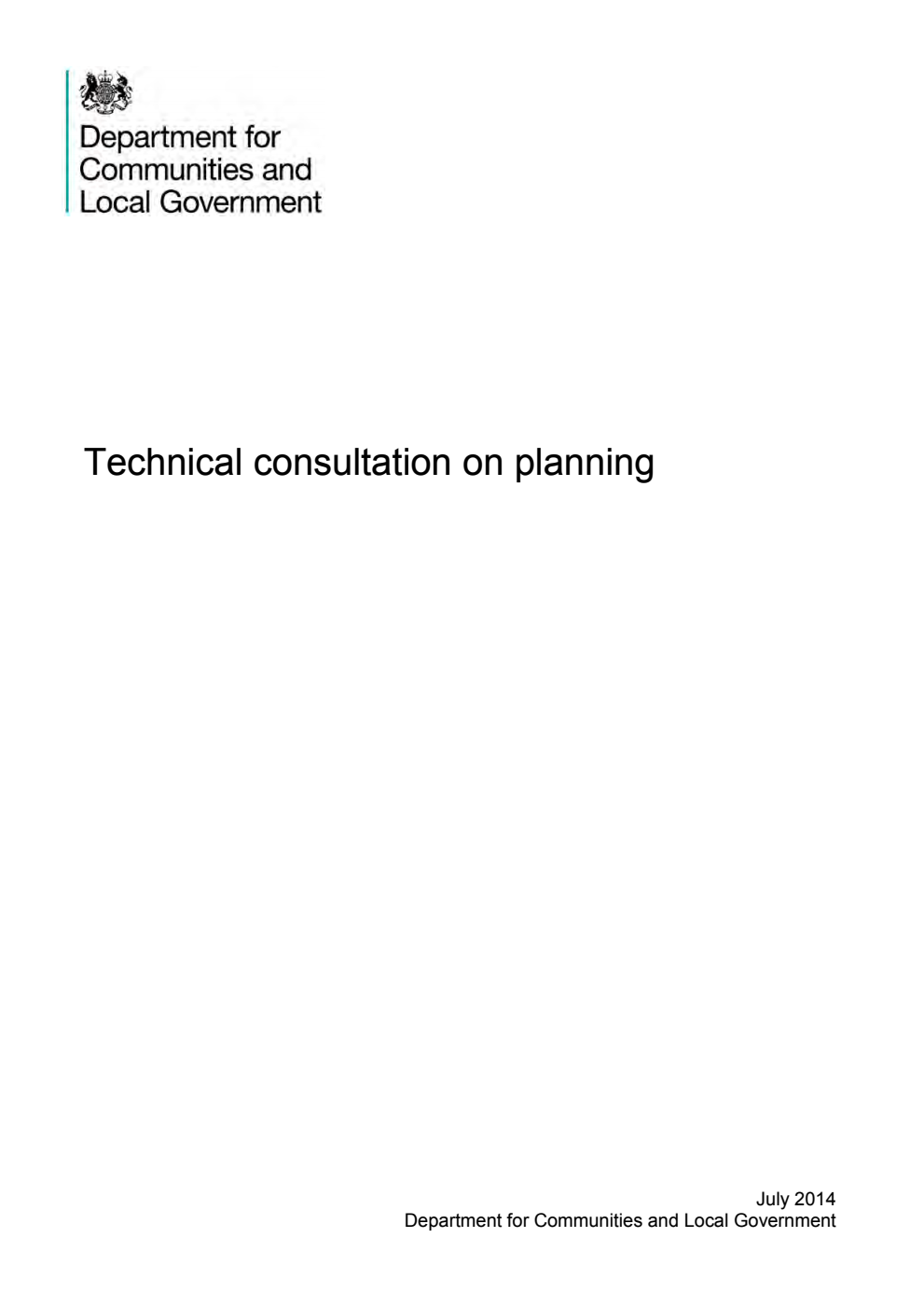 Technical consultation on planning