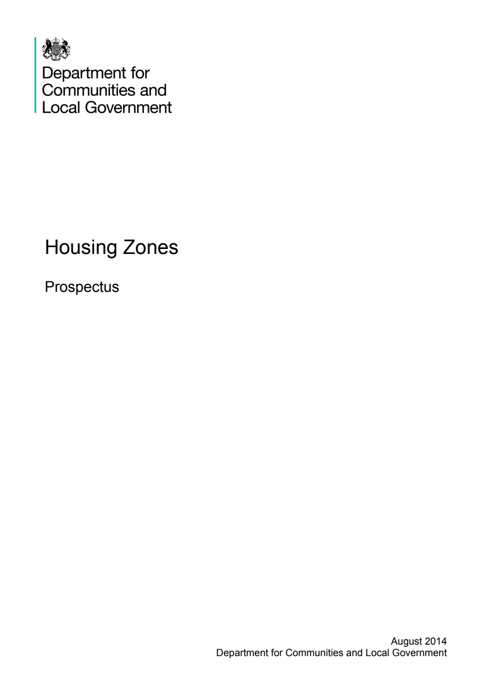 Housing Zones: Prospectus
