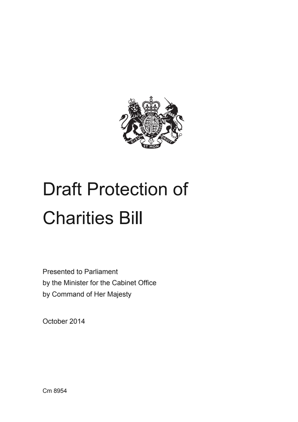 Draft Protection of Charities Bill