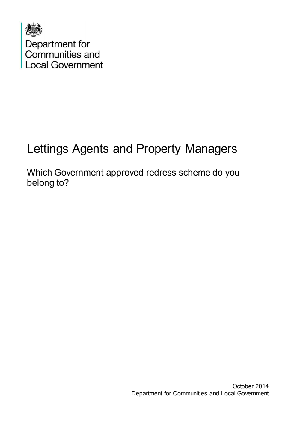 Lettings Agents and Property Managers: Which Government approved redress scheme do you belong to?
