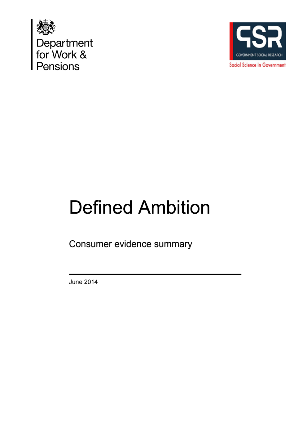 Ad hoc Research Report 5 Defined Ambition Consumer evidence summary