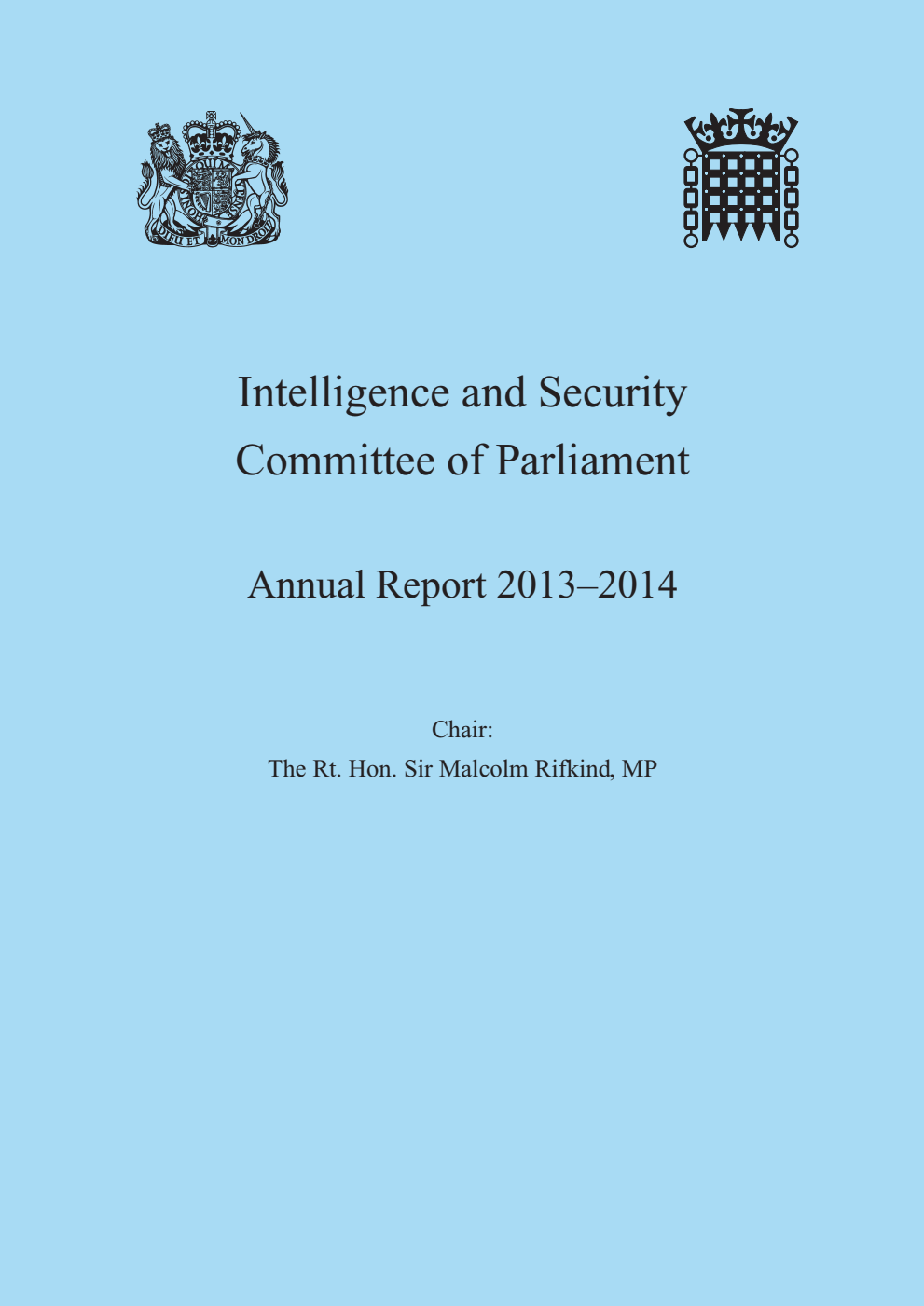 Intelligence and Security Committee of Parliament Annual Report 2013-14