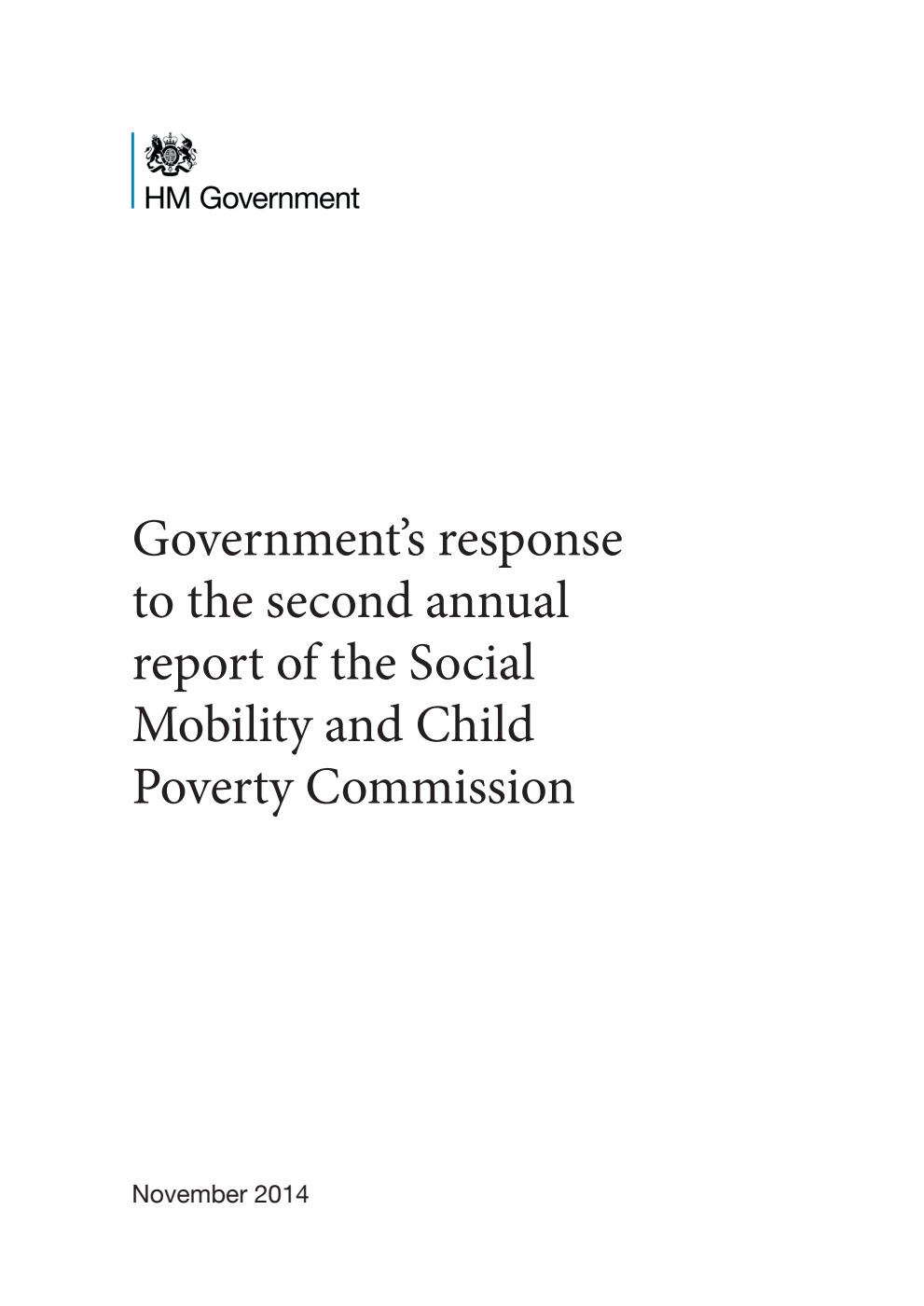 Government response to the second annual report of the Social Mobility and Child Poverty Commission
