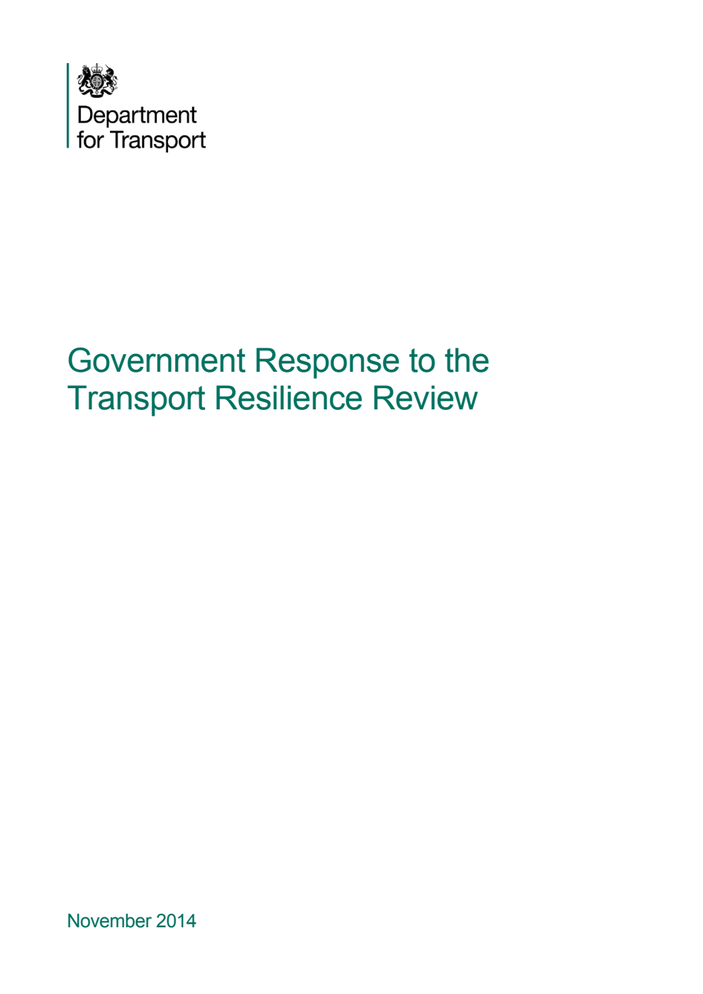 Government Response to the Transport Resilience Review