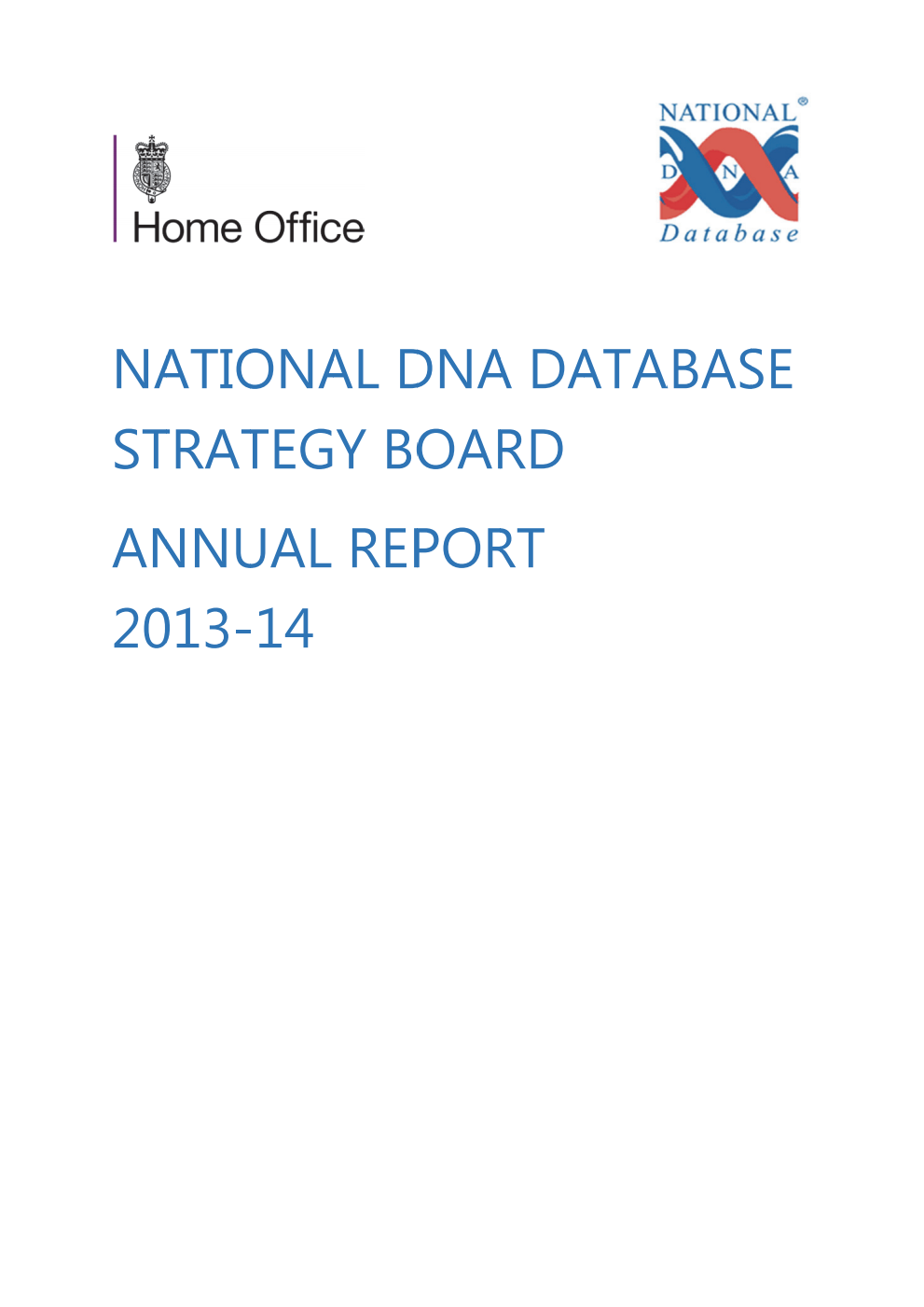 National DNA Database Strategy Board Annual Report 2013-14